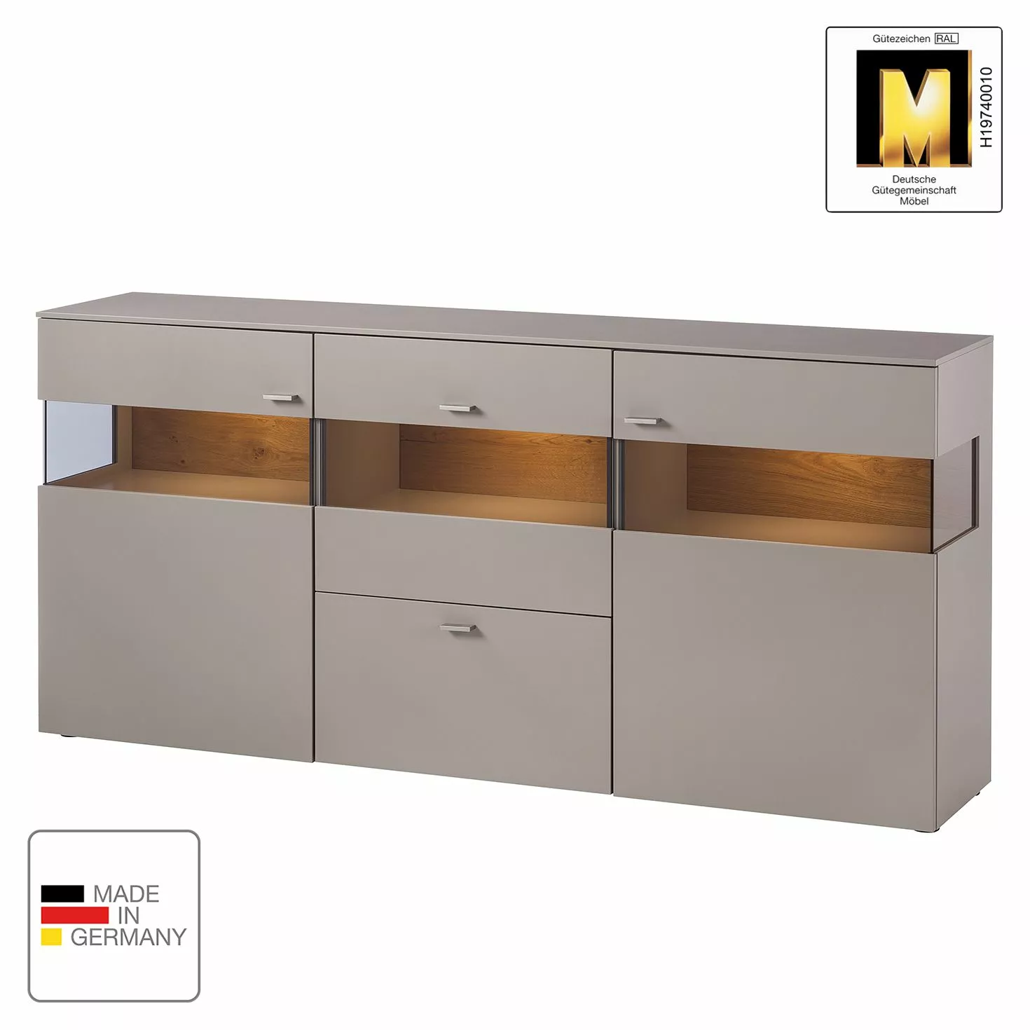 GWINNER Sideboard Anzio - Matt Fango / Balkeneiche - Mit Beleuchtung 4 GWINNER Sideboard Anzio - Matt Fango / Balkeneiche - Mit Beleuchtung – Bild 2