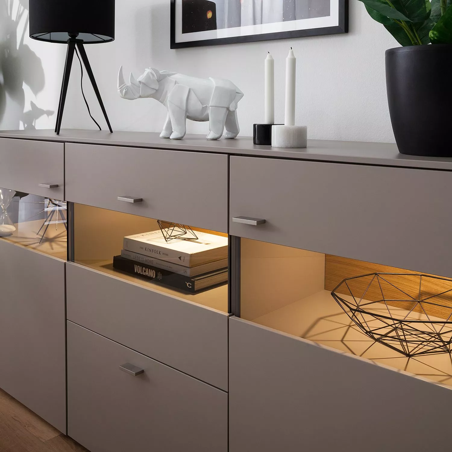 GWINNER Sideboard Anzio - Matt Fango / Balkeneiche - Mit Beleuchtung 9 GWINNER Sideboard Anzio - Matt Fango / Balkeneiche - Mit Beleuchtung – Bild 7