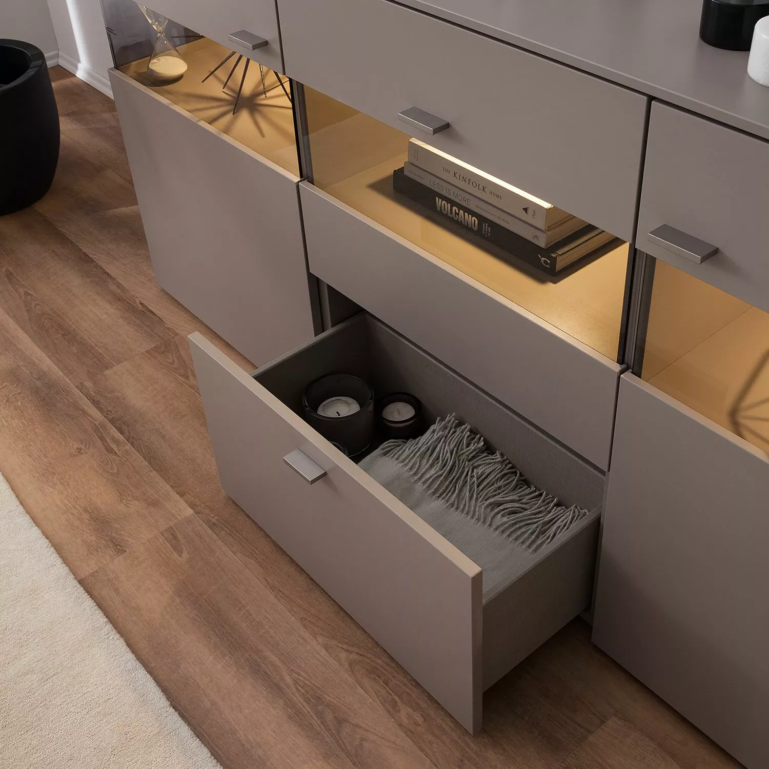 GWINNER Sideboard Anzio - Matt Fango / Balkeneiche - Mit Beleuchtung 12 GWINNER Sideboard Anzio - Matt Fango / Balkeneiche - Mit Beleuchtung – Bild 10