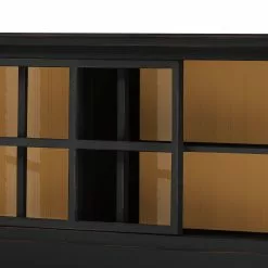 Maison Belfort Sideboard Azjana I - Schwarz / Pinie Honig -Büromöbel Verkäufe sideboard azjana i pinie teilmassiv schwarz pinie honig 3394801