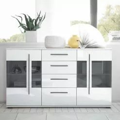 Roomscape Sideboard Farson - Hochglanz Weiß / Weiß -Büromöbel Verkäufe sideboard farson hochglanz weiss weiss 3696761