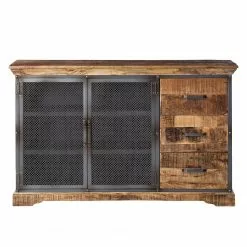 Ars manufacti Sideboard Hunter - Mango massiv / Metall - Mango / Blaugrau -Büromöbel Verkäufe sideboard hunter mango massiv metall mango blaugrau 4845728