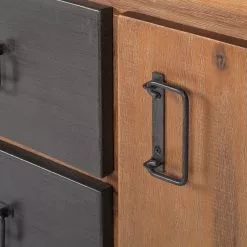 Ars manufacti Sideboard Manchester II - Akazie teilmassiv / Metall - Akazie / Anthrazit -Büromöbel Verkäufe sideboard manchester ii akazie massiv metall 4876172