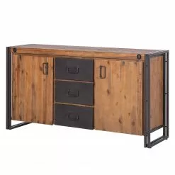 Ars manufacti Sideboard Manchester II - Akazie teilmassiv / Metall - Akazie / Anthrazit