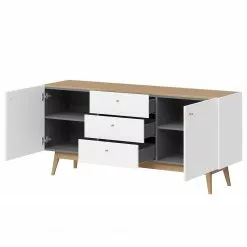 Germania Sideboard Monteo I - Weiß / Eiche -Büromöbel Verkäufe sideboard monteo weiss eiche 4943288