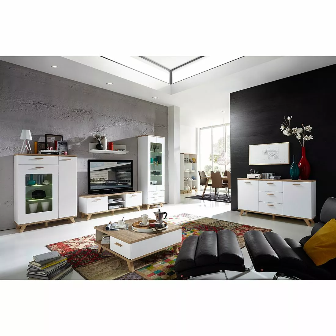 Germania Sideboard Neston I - Matt Weiß / Eiche Sanremo Dekor 6 Germania Sideboard Neston I - Matt Weiß / Eiche Sanremo Dekor – Bild 4