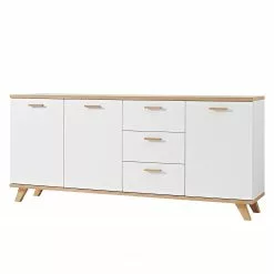 Germania Sideboard Neston II - Matt Weiß / Eiche Sanremo Dekor