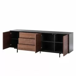 Eva Padberg Collection Sideboard Payara - Echtholzfurnier - Walnuss / Anthrazit -Büromöbel Verkäufe sideboard payara walnuss schwarz 4372564