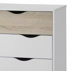 Mørteens Sideboard Sunndal - Gummibaum teilmassiv - Weiß / Eiche Hell -Büromöbel Verkäufe sideboard sunndal gummibaum teilmassiv weiss eiche dekor 4753652