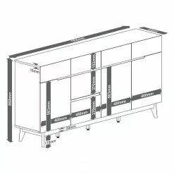 Mørteens Sideboard Tenabo - Matt Weiß / Asteiche -Büromöbel Verkäufe sideboard tenabo ii matt weiss asteiche 5237872