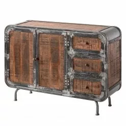 Ars manufacti Sideboard Wharton I - Akazie teilmassiv / Stahl