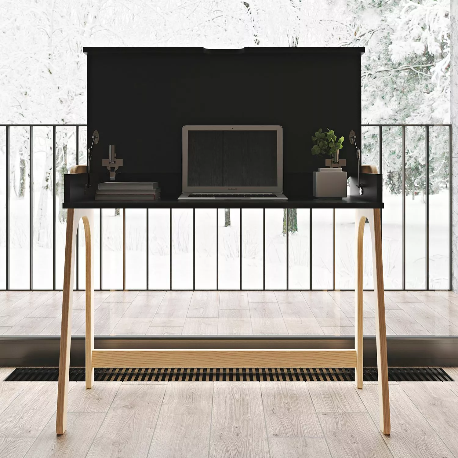 Temahome Schreibtisch Strömsund - Matt Schwarz / Eiche 8 Temahome Schreibtisch Strömsund - Matt Schwarz / Eiche – Bild 6