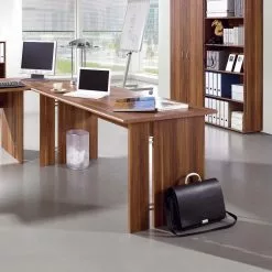 Germania Wangenschreibtisch Savia - 160cm breit - Walnuss Dekor 9 Germania Wangenschreibtisch Savia - 160cm breit - Walnuss Dekor -Büromöbel Verkäufe top square savia schreibtisch wange walnuss m ge ati sav 188 3